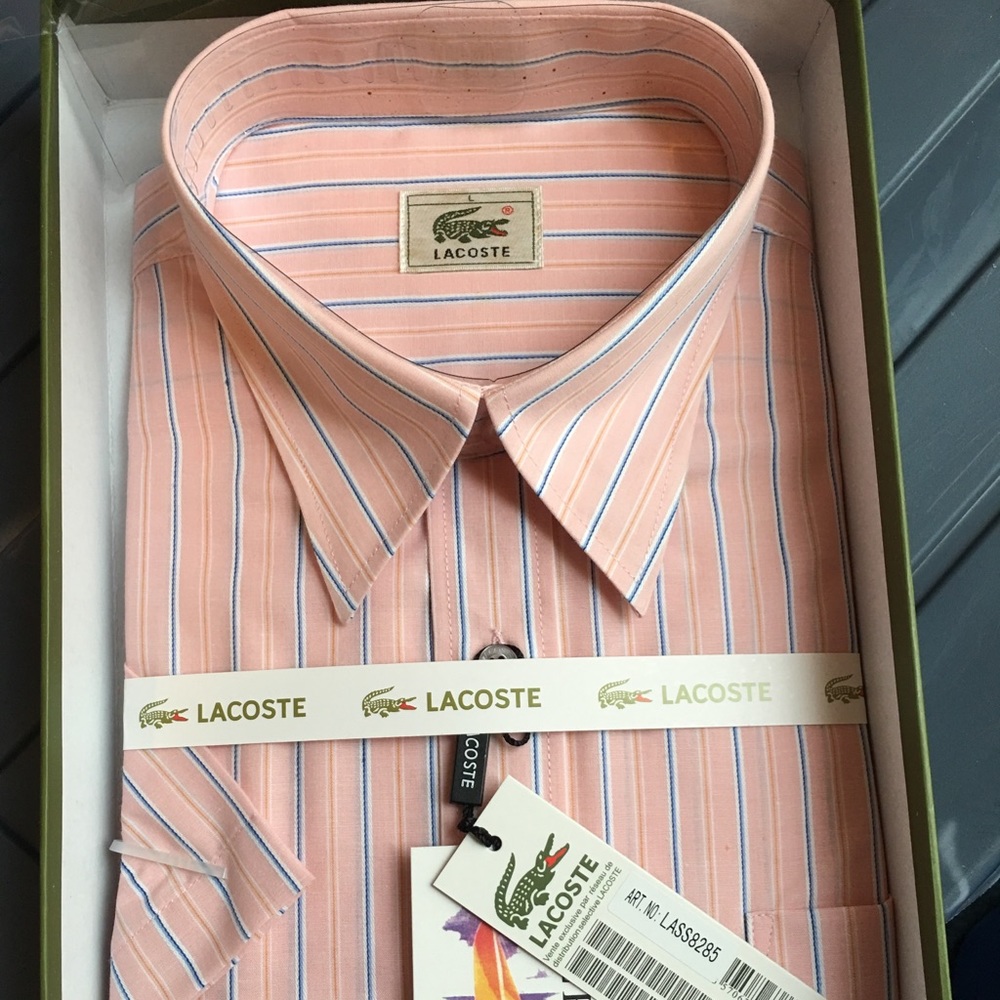 Lacoste Men’s Short Sleeve Dress Shirt. Brand New